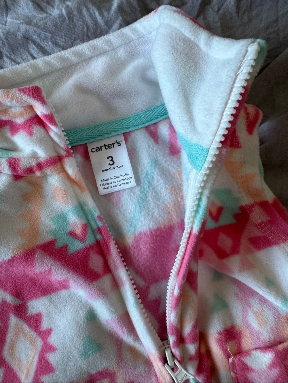 Carters Girls' Pink Aztec Fleece Vest